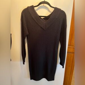 Women's V Neck Black Sweater/Tunic
